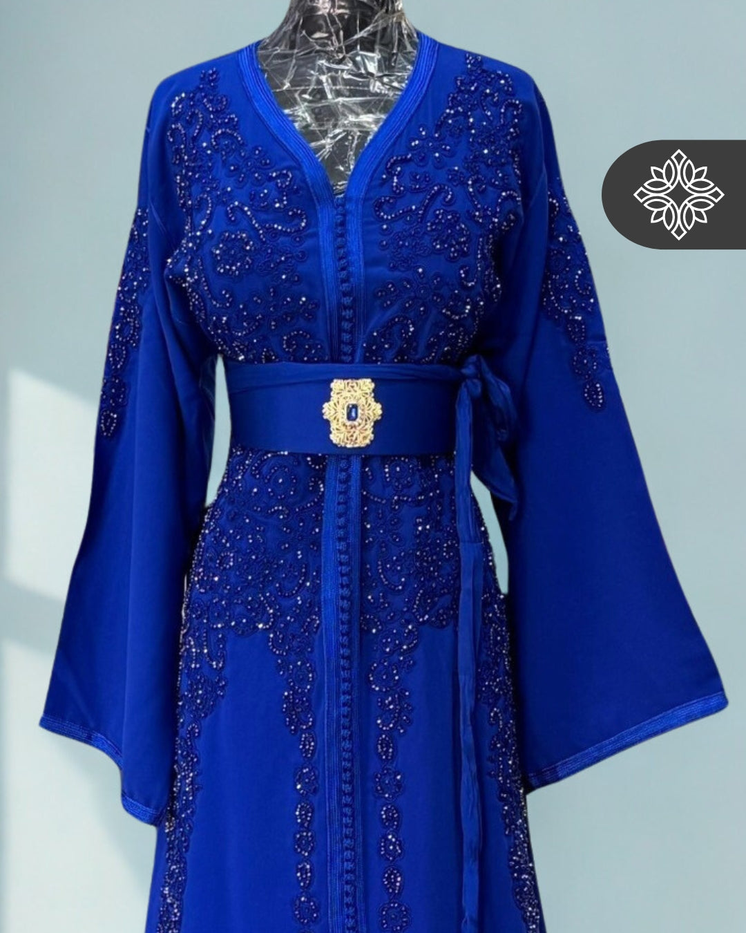 Black Moroccan Kaftan | Embroidered One-Piece Caftan Dress