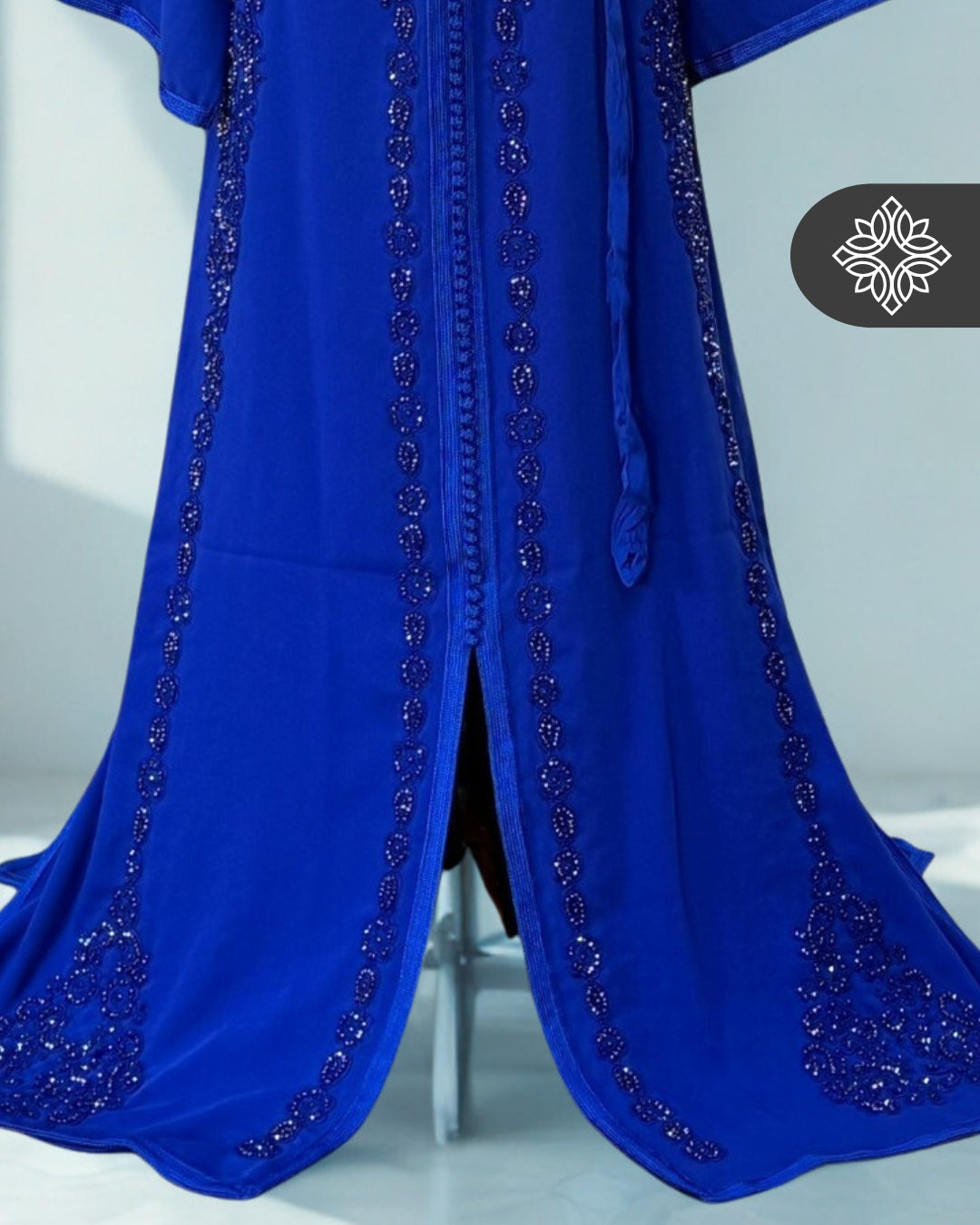 Black Moroccan Kaftan | Embroidered One-Piece Caftan Dress