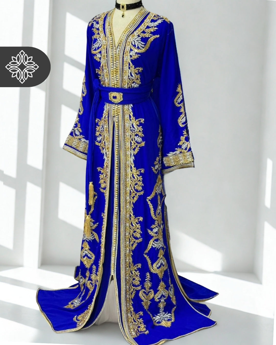 Moroccan Royal Blue Two Piece Kaftan