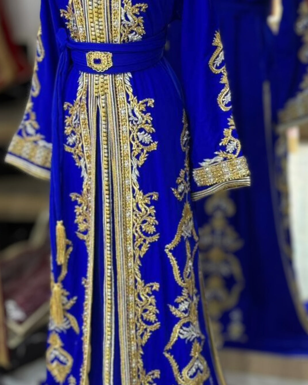 Moroccan Royal Blue Two Piece Kaftan