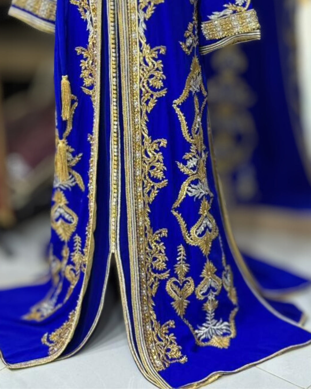 Moroccan Royal Blue Two Piece Kaftan