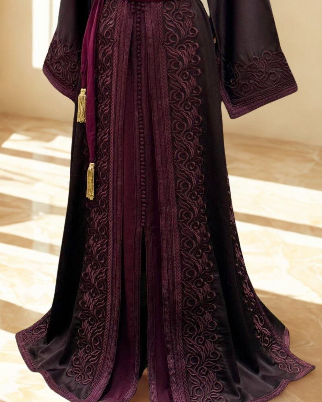 Moroccan Royal Deep Plum Kaftan