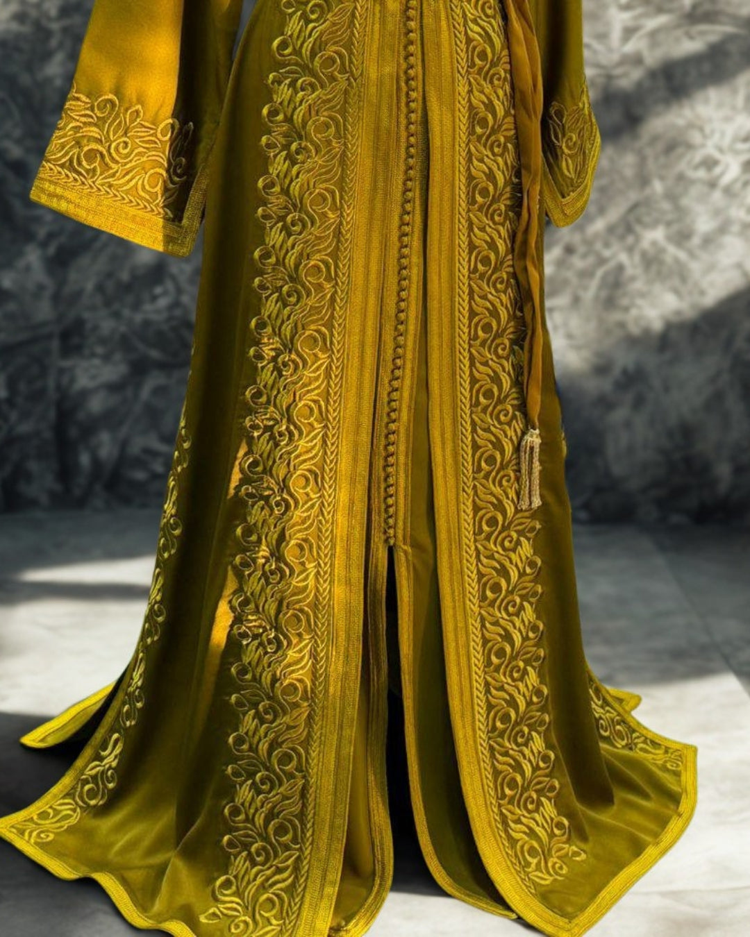 Moroccan Royal Golden Yellow Kaftan