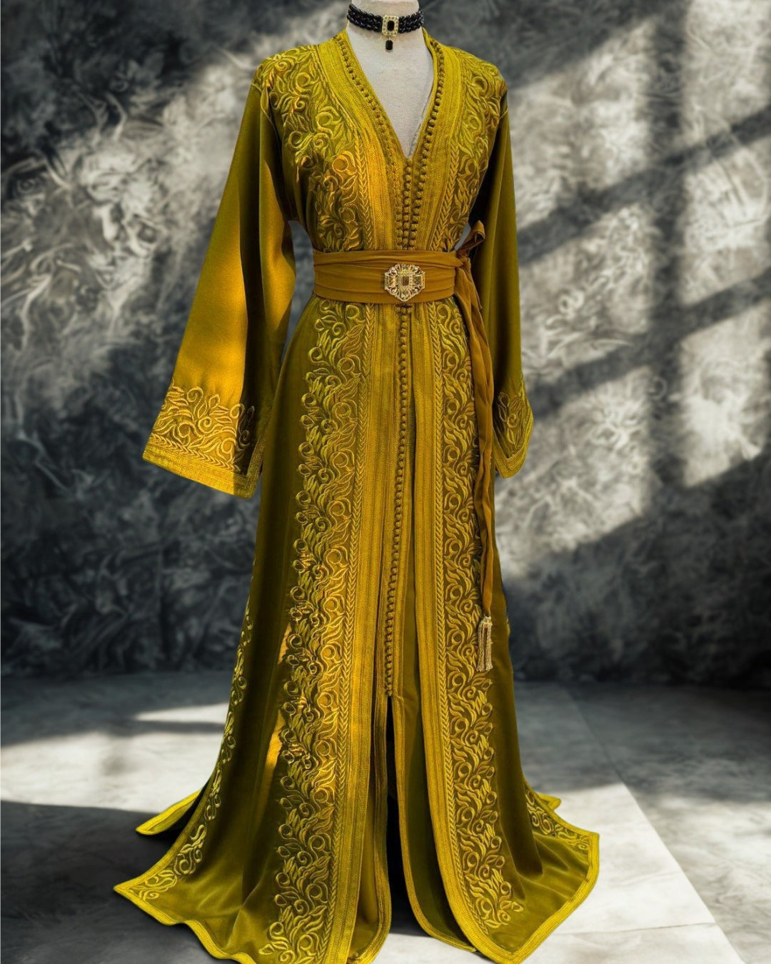 Moroccan Royal Charcoal Gray Kaftan