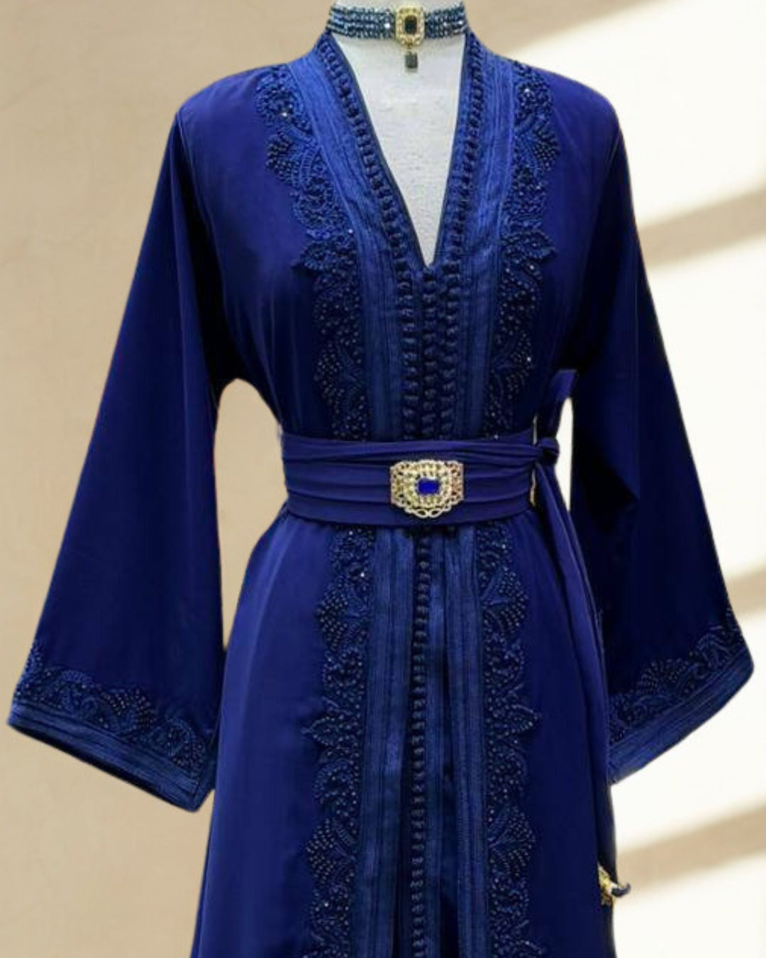 Moroccan Royal Navy Blue Kaftan