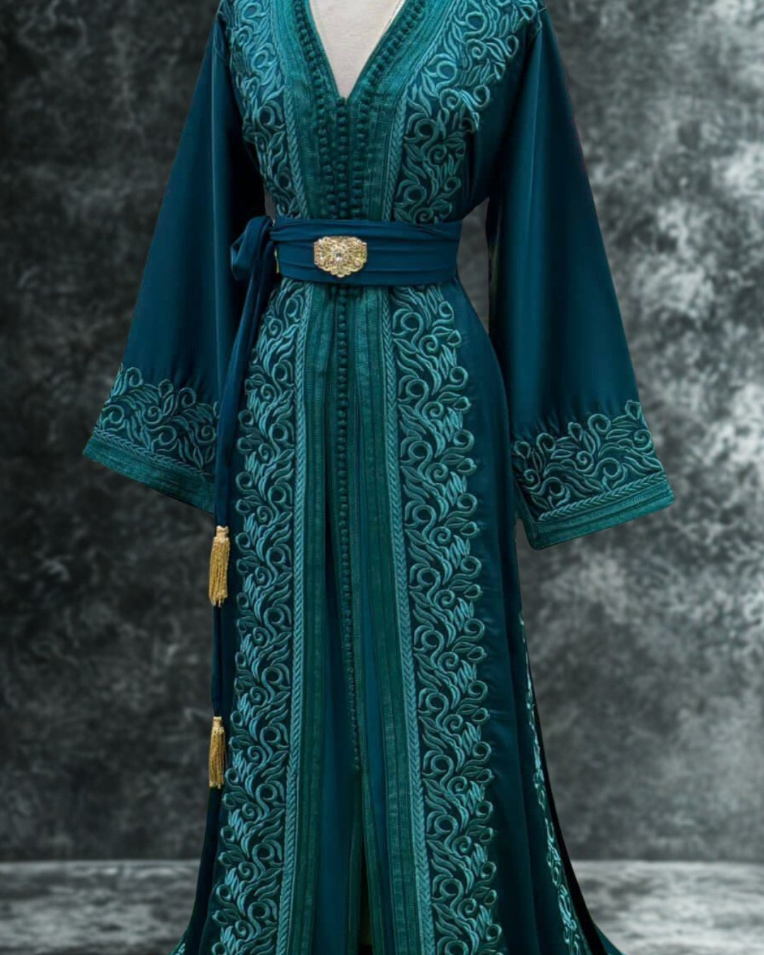 Moroccan Royal Charcoal Gray Kaftan