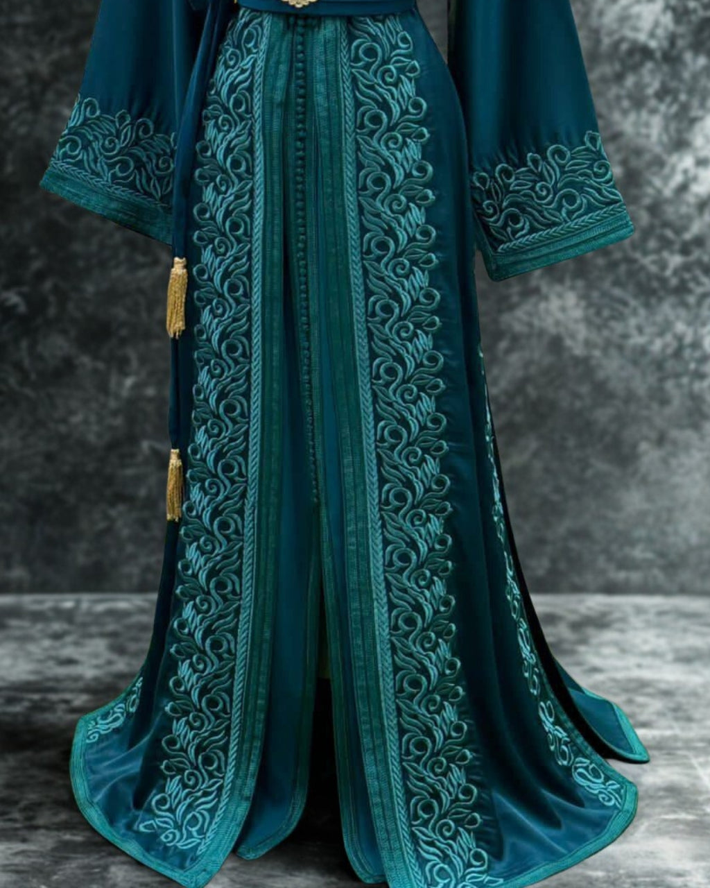 Moroccan Royal Charcoal Gray Kaftan
