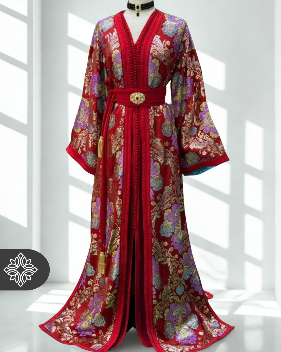 Moroccan Royal Purple Kaftan, Red Kaftan