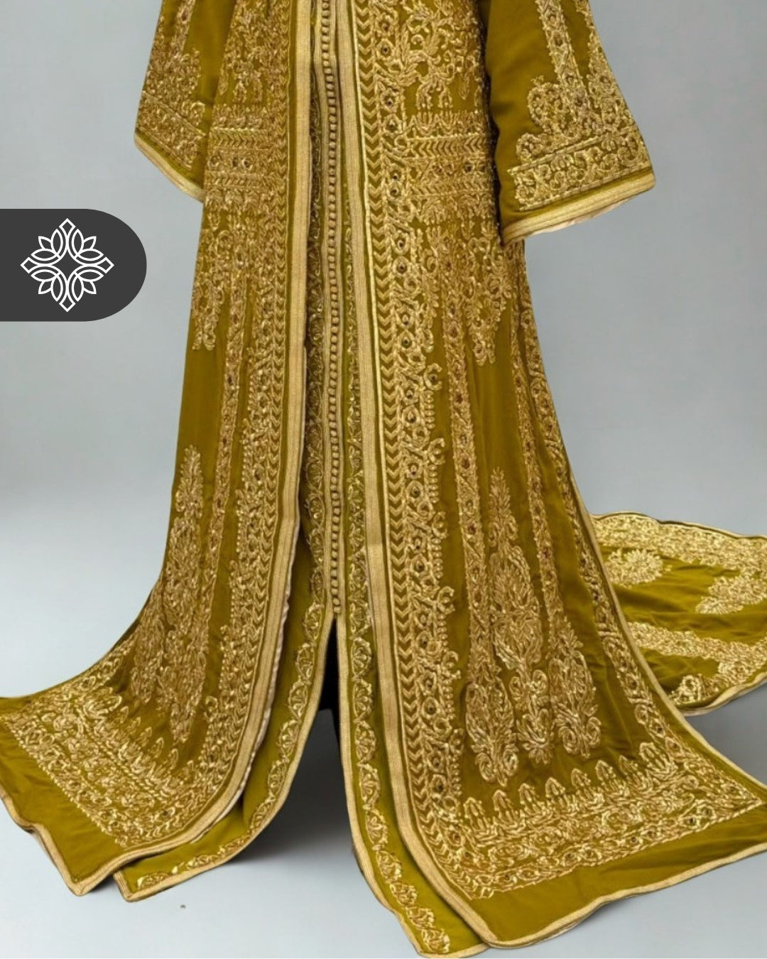 Royal Purple Moroccan Takchita | Luxury Two-Piece Kaftan | Golden Royal Hand Embroidery
