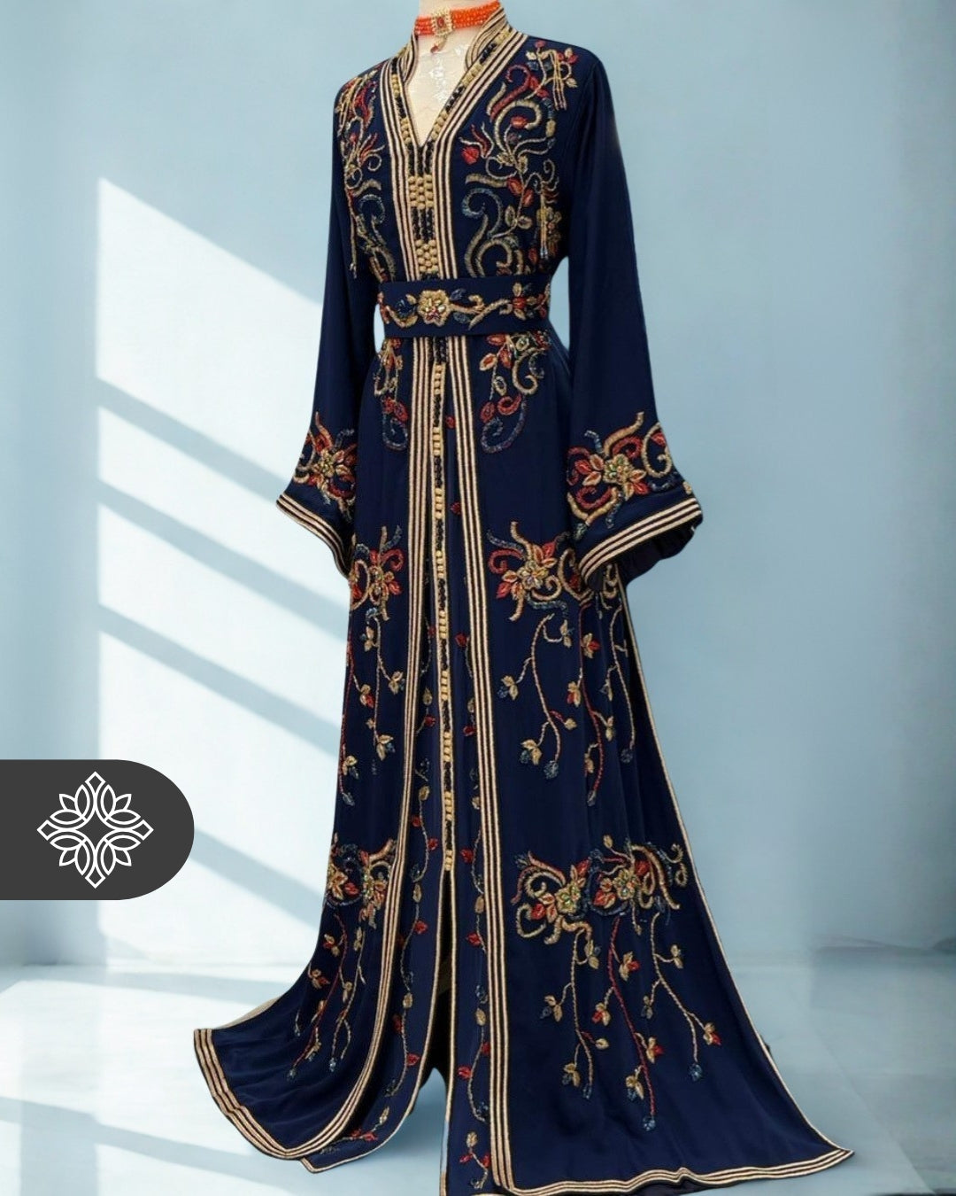 Royal Purple Moroccan Takchita | Elegant Two-Piece Kaftan | Moroccan Heritage Embroidery