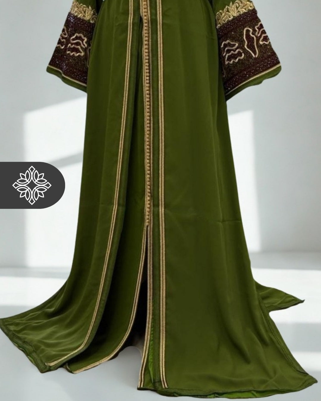 Ruby Red Moroccan Takchita | Elegant Two-Piece Kaftan | Moroccan Heritage Embroidery