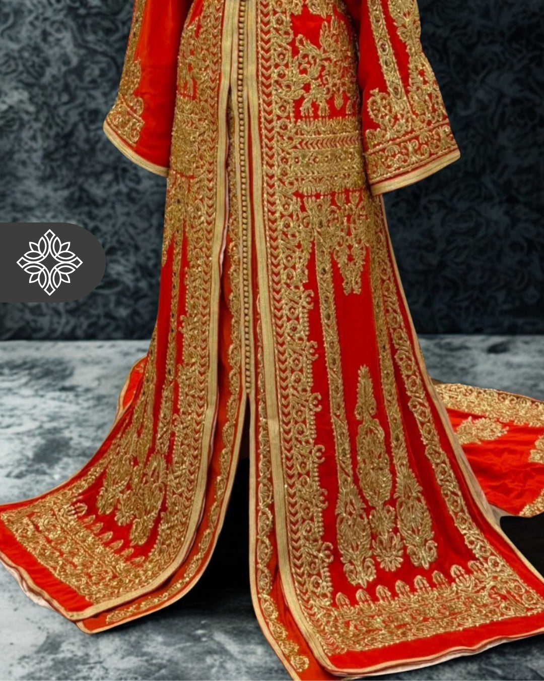 Royal Purple Moroccan Takchita | Luxury Two-Piece Kaftan | Golden Royal Hand Embroidery