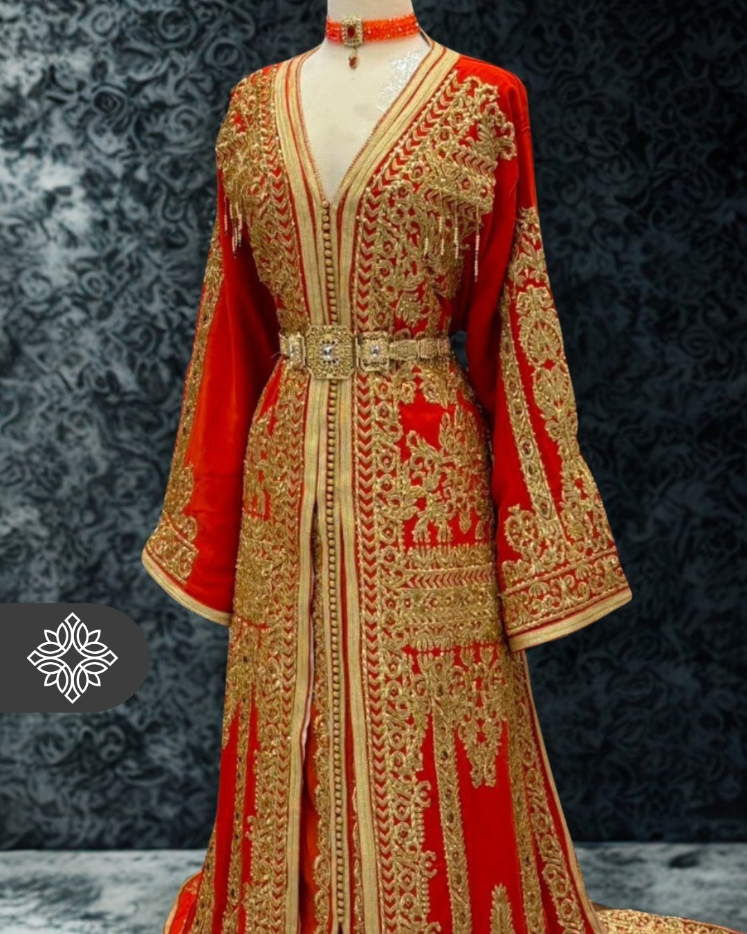 Royal Purple Moroccan Takchita | Luxury Two-Piece Kaftan | Golden Royal Hand Embroidery