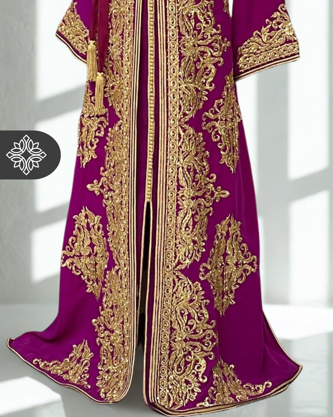 Orange & Silver Two-Piece Moroccan Kaftan