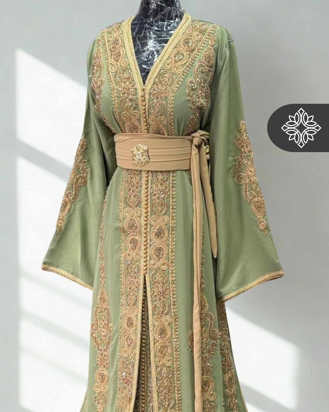 Fuchsia Moroccan Two-Piece Kaftan | Tonal Embroidery | Couture Takchita