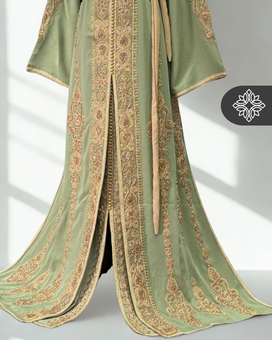Fuchsia Moroccan Two-Piece Kaftan | Tonal Embroidery | Couture Takchita