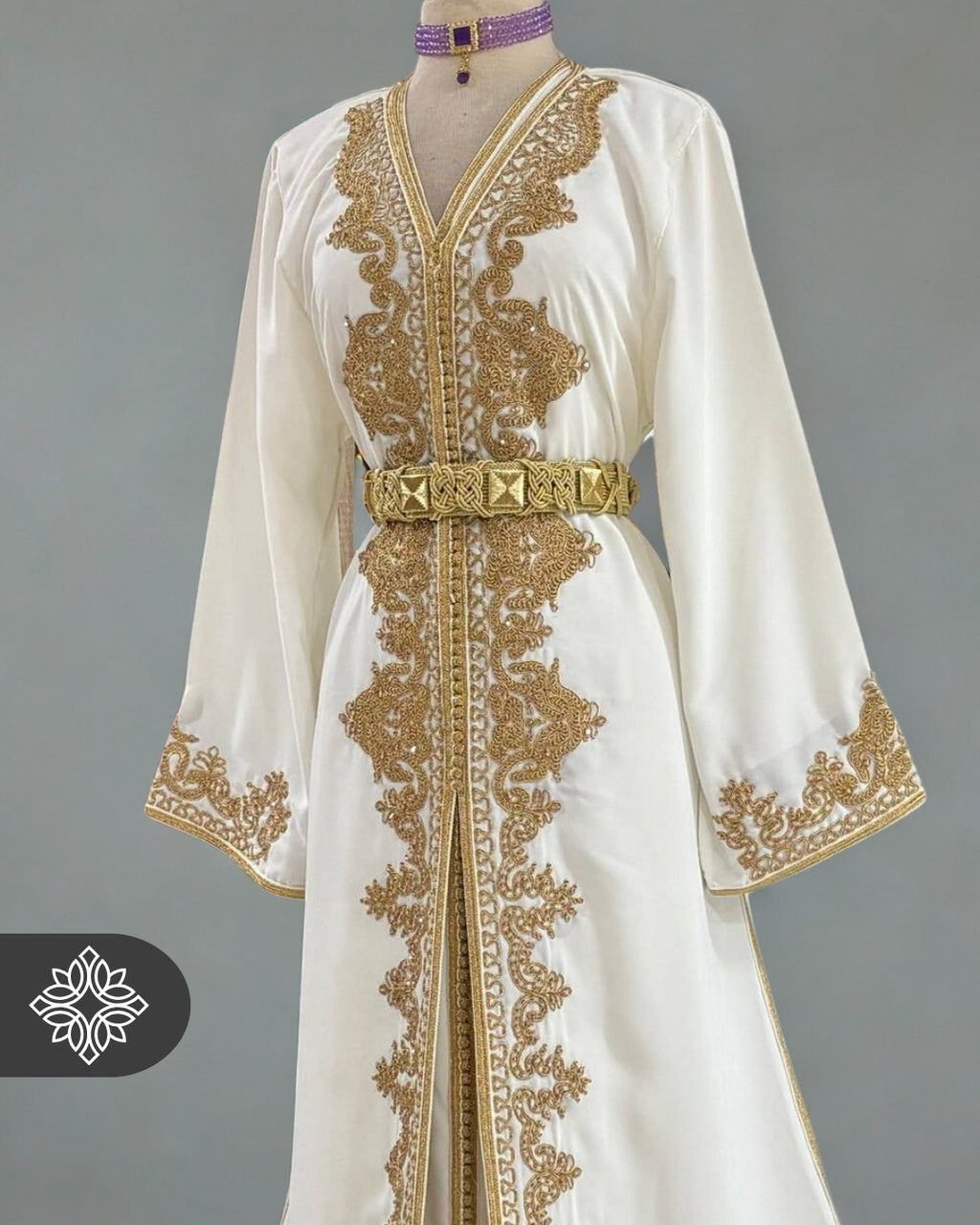 Royal Ruby Red & Gold Two-Piece Takchita | Luxury Moroccan Two-Piece Caftan Dress