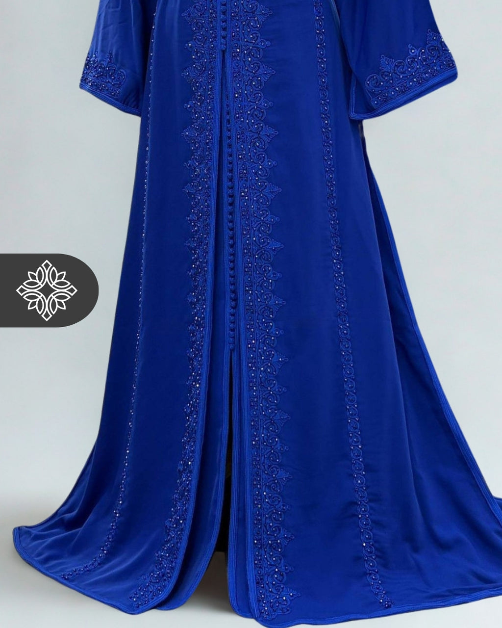 Imperial Teal Moroccan Takchita | Elegant Two-Piece Kaftan | Luminous Stone Detailing