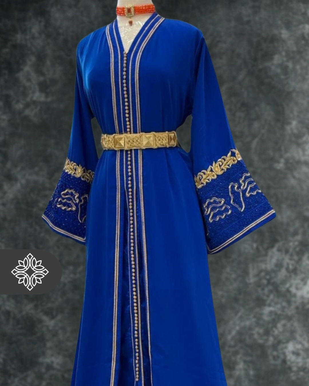 Ruby Red Moroccan Takchita | Elegant Two-Piece Kaftan | Moroccan Heritage Embroidery