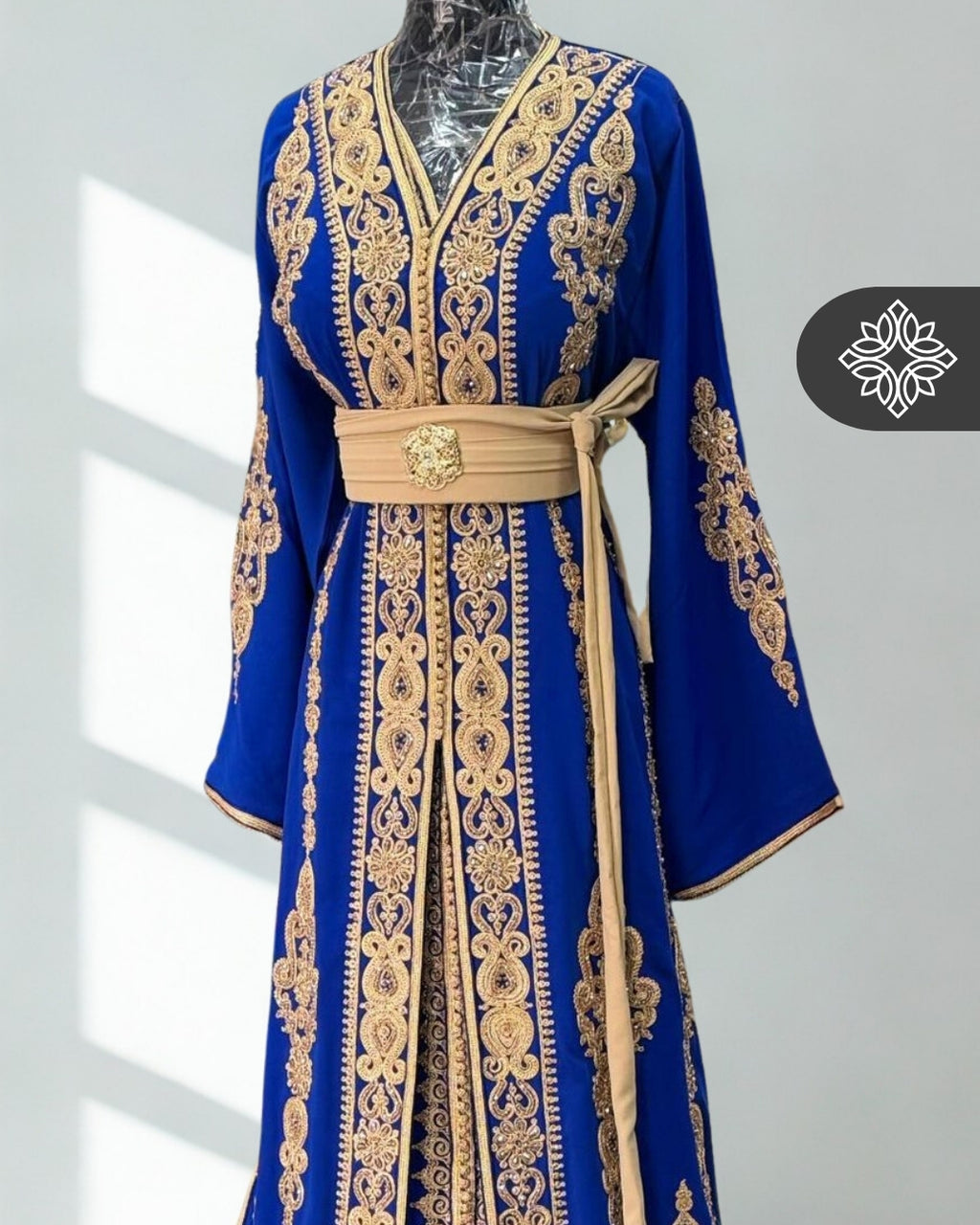 Fuchsia Moroccan Two-Piece Kaftan | Tonal Embroidery | Couture Takchita