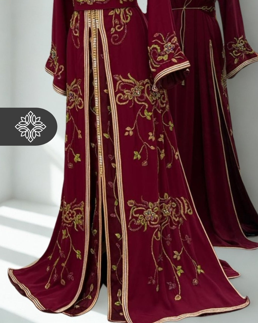 Royal Purple Moroccan Takchita | Elegant Two-Piece Kaftan | Moroccan Heritage Embroidery