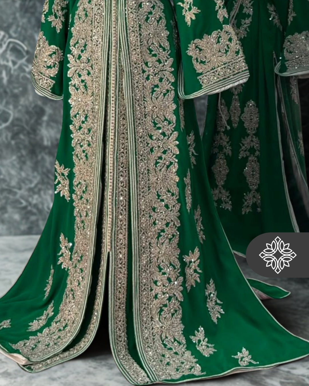 Dusky Rose Moroccan Takchita | Luxury Two-Piece Kaftan | Silver Heritage Embroidery