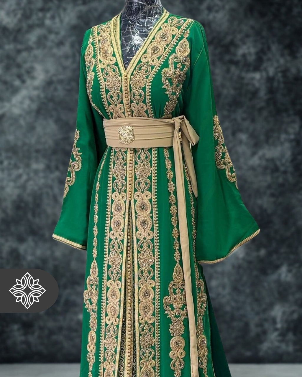 Fuchsia Moroccan Two-Piece Kaftan | Tonal Embroidery | Couture Takchita