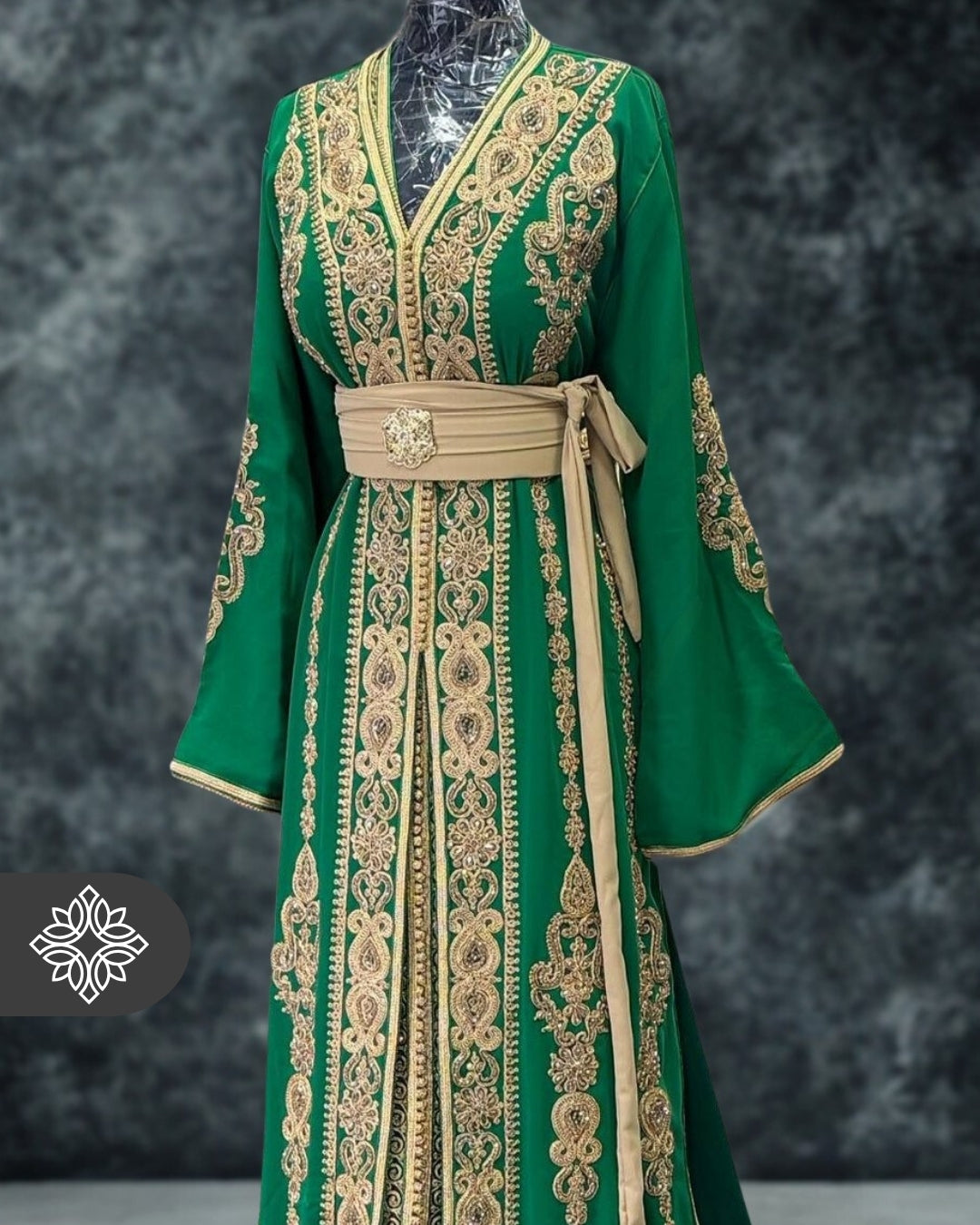 Fuchsia Moroccan Two-Piece Kaftan | Tonal Embroidery | Couture Takchita