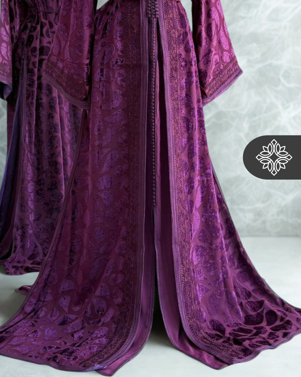 Unique Golden Brown Moroccan Takchita | Luxury Two-Piece Kaftan