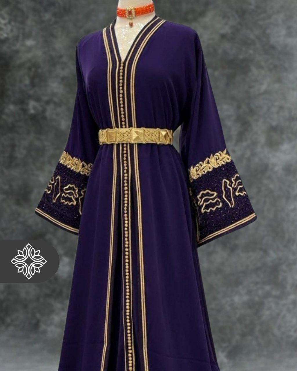 Ruby Red Moroccan Takchita | Elegant Two-Piece Kaftan | Moroccan Heritage Embroidery