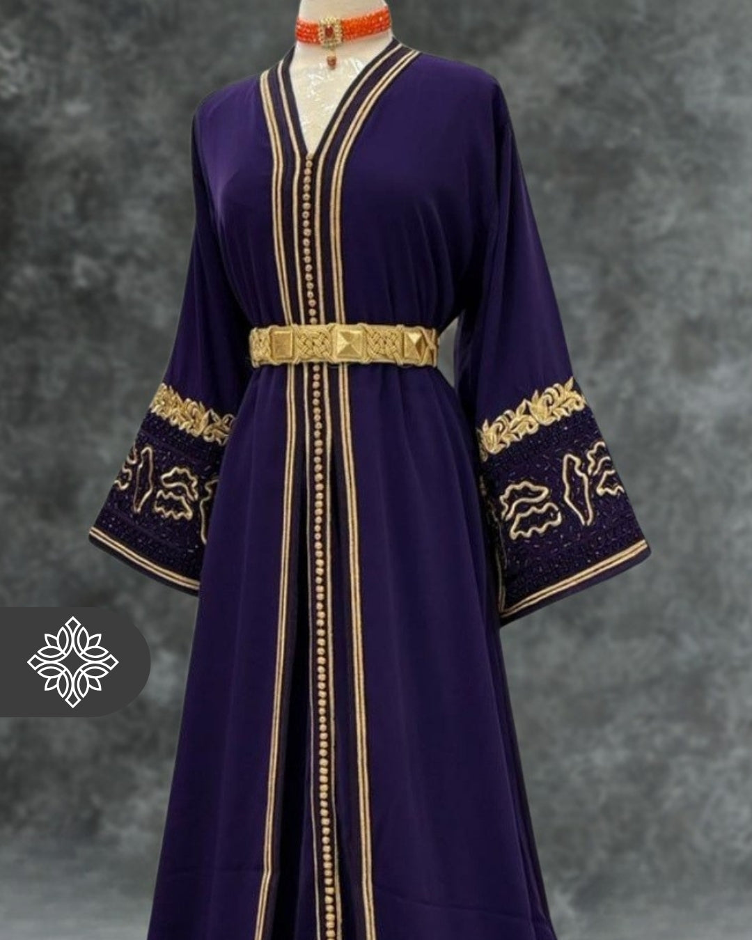 Ruby Red Moroccan Takchita | Elegant Two-Piece Kaftan | Moroccan Heritage Embroidery