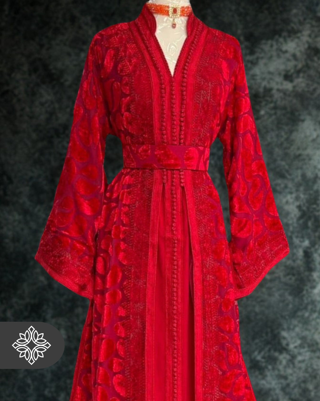 Unique Golden Brown Moroccan Takchita | Luxury Two-Piece Kaftan