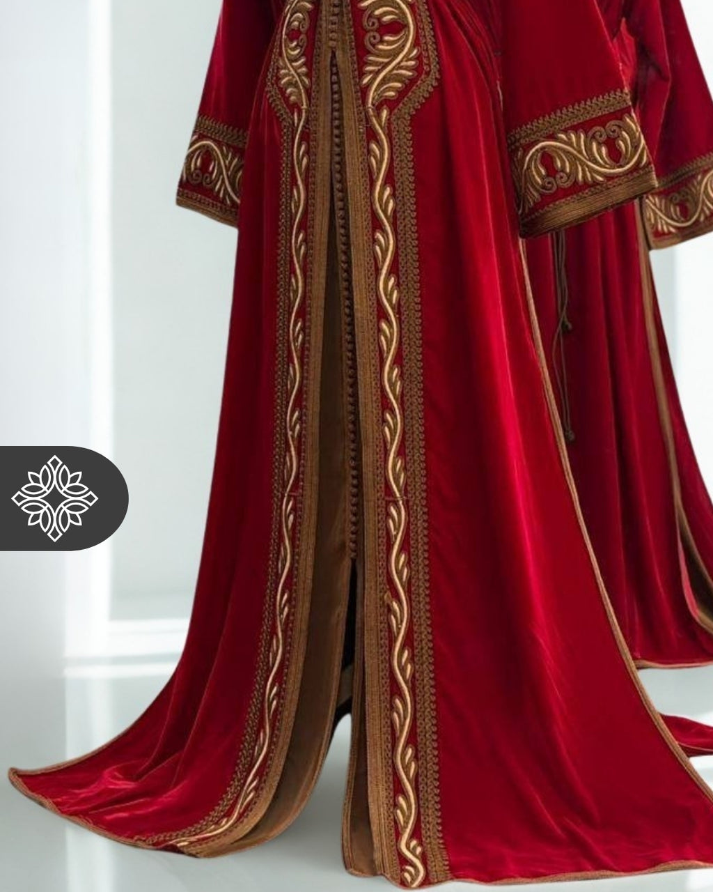 Plum Purple Moroccan Takchita | Luxury Velvet Two-Piece Kaftan | Special Tonal Embroidery