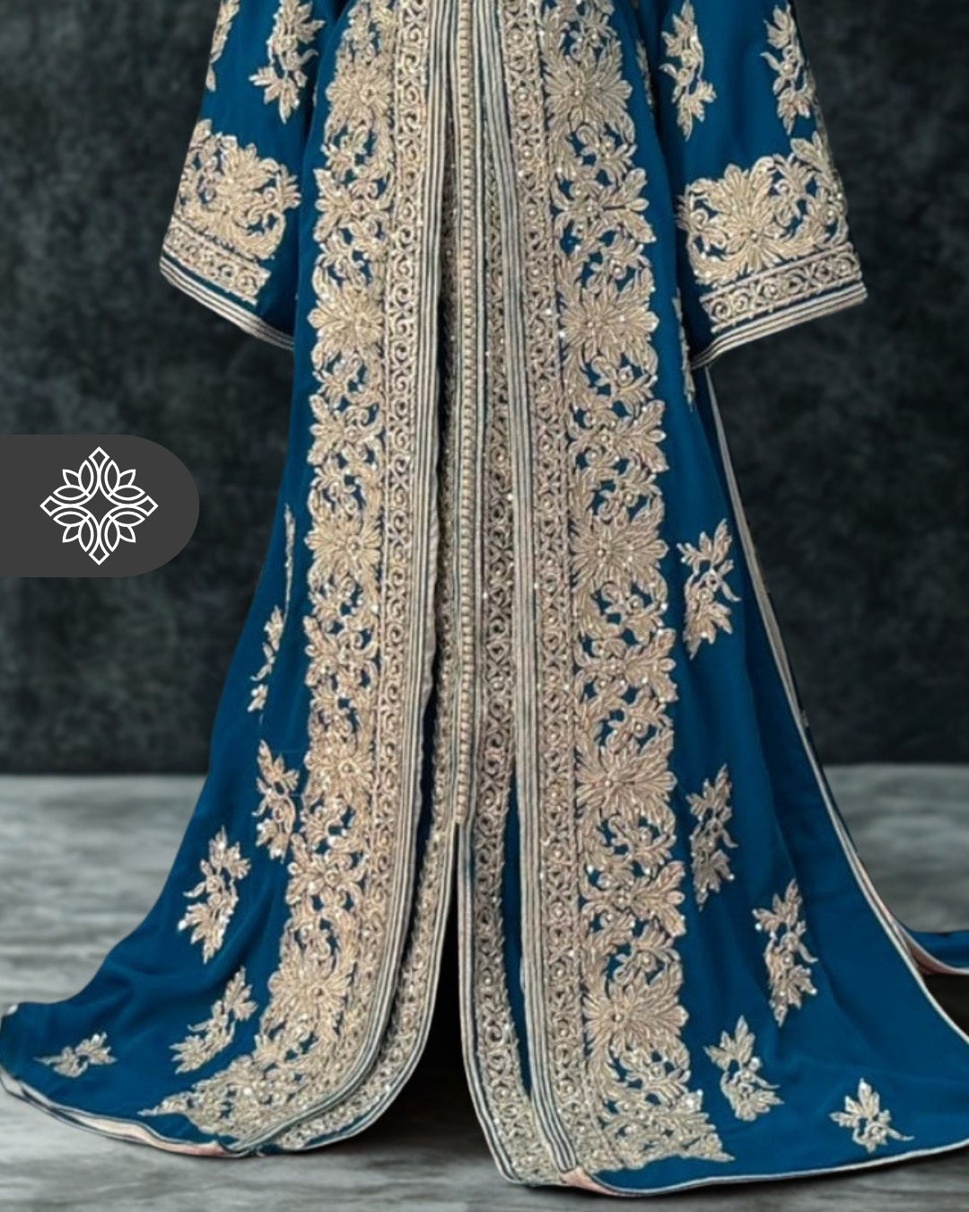 Dusky Rose Moroccan Takchita | Luxury Two-Piece Kaftan | Silver Heritage Embroidery