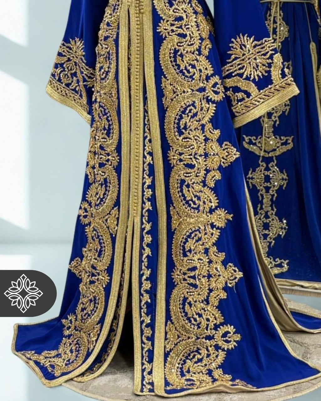 Takchita marocaine bleu royal | Caftan de mariage de luxe | Broderie dorée à la main