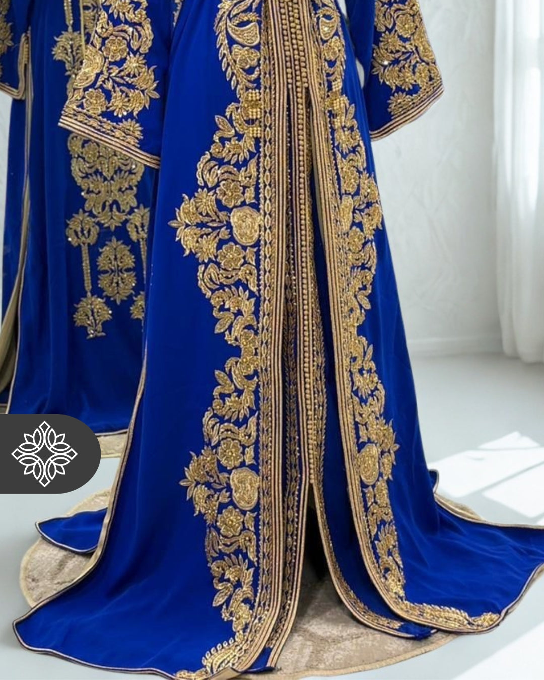 Royal Blue two-piece Kaftan Wedding Dress | Golden Hand Embroidery | M The.moroccan.caftan Royal Blue two-piece Kaftan Wedding Dress | Golden Hand Embroidery | M The.moroccan.caftan