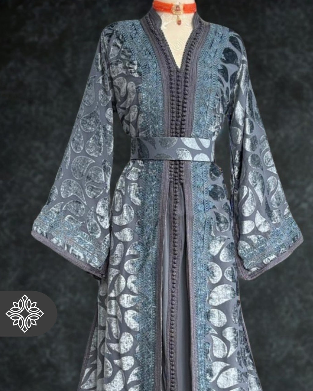 Unique Golden Brown Moroccan Takchita | Luxury Two-Piece Kaftan
