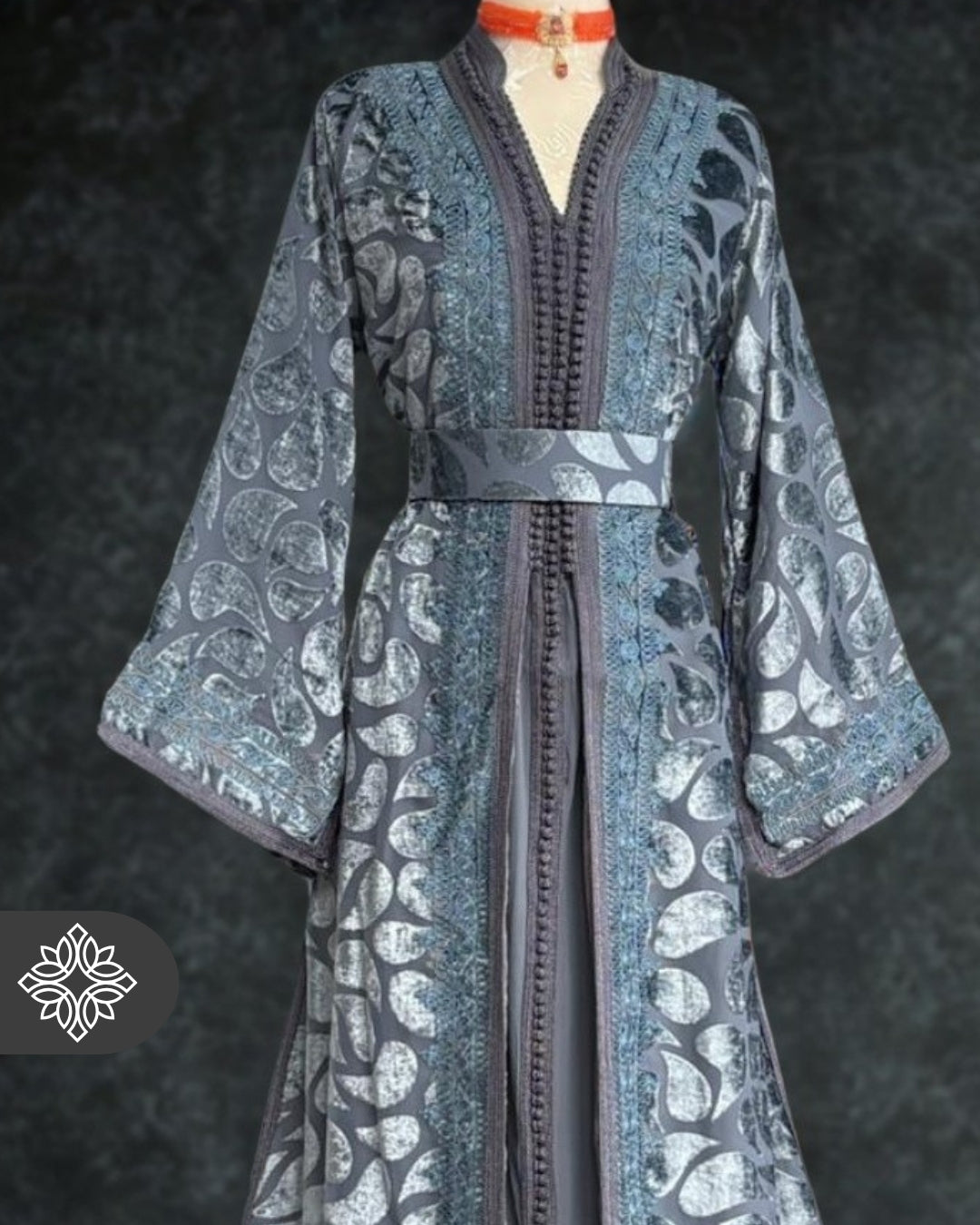 Unique Golden Brown Moroccan Takchita | Luxury Two-Piece Kaftan