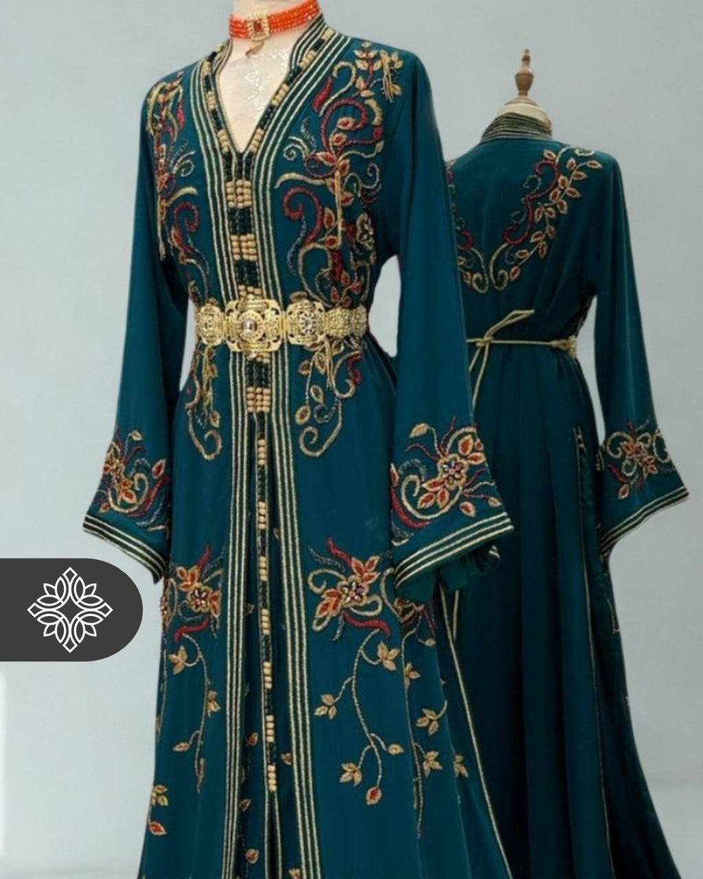 Royal Purple Moroccan Takchita | Elegant Two-Piece Kaftan | Moroccan Heritage Embroidery
