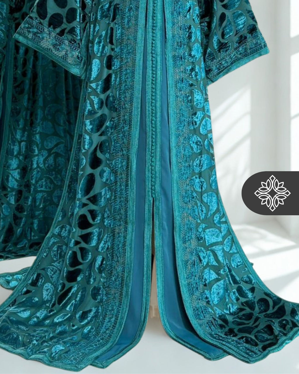 Unique Golden Brown Moroccan Takchita | Luxury Two-Piece Kaftan