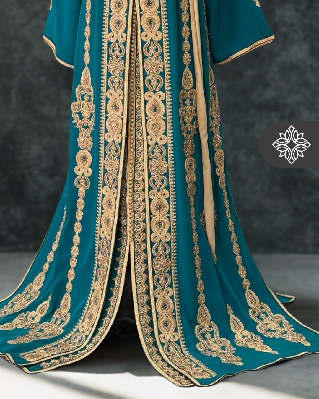 Lavender Moroccan Two-Piece Kaftan | Tonal Embroidery | Soft Elegance Takchita