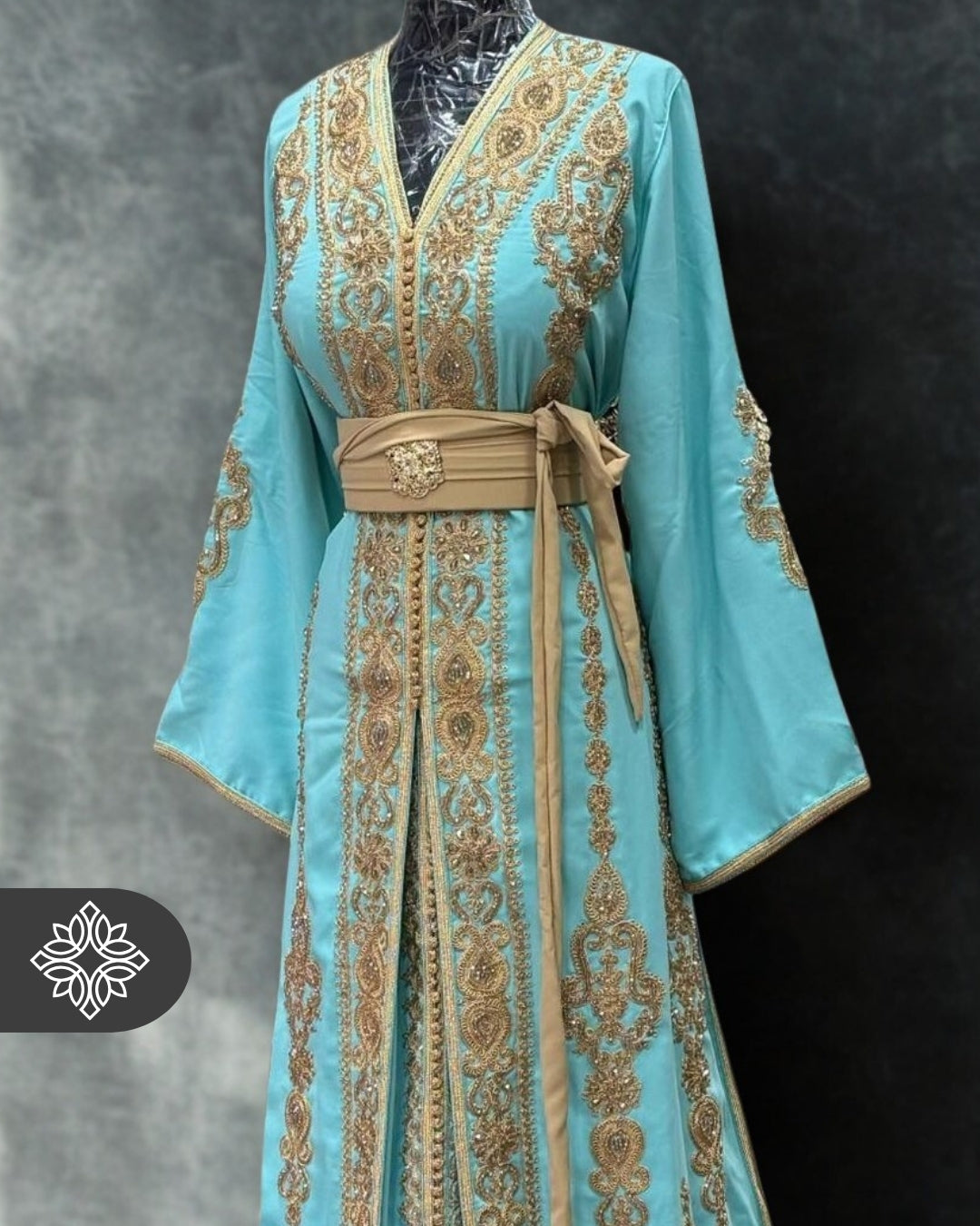 Fuchsia Moroccan Two-Piece Kaftan | Tonal Embroidery | Couture Takchita