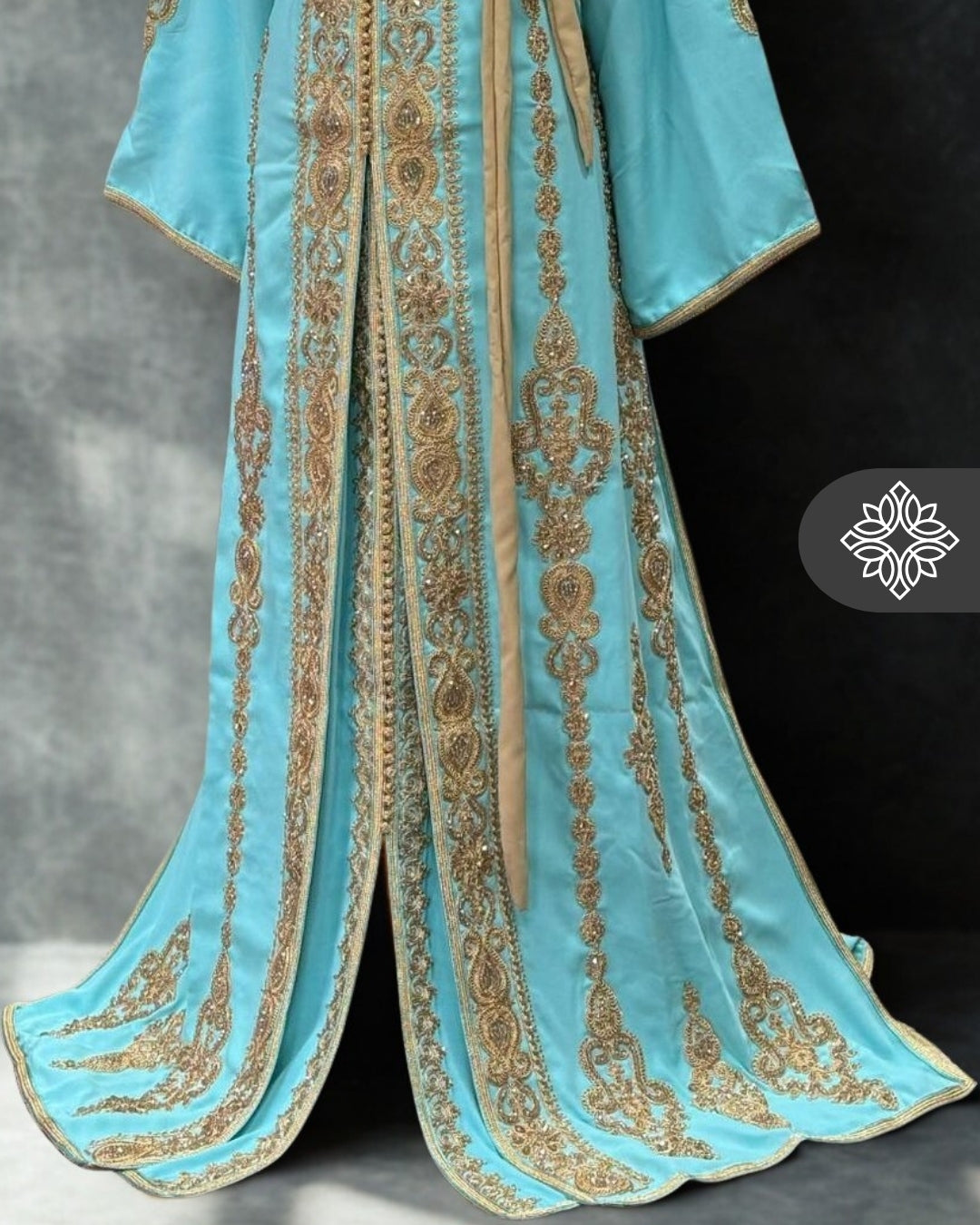 Fuchsia Moroccan Two-Piece Kaftan | Tonal Embroidery | Couture Takchita