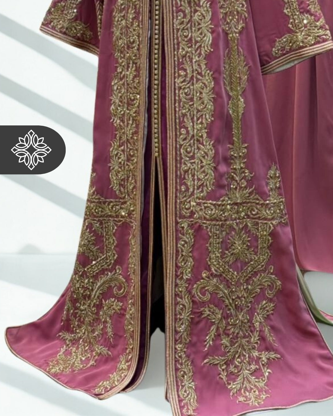 Two-Piece Kaftan Antique Rose & Gold Embroidery | Takchita | Caftan Dress