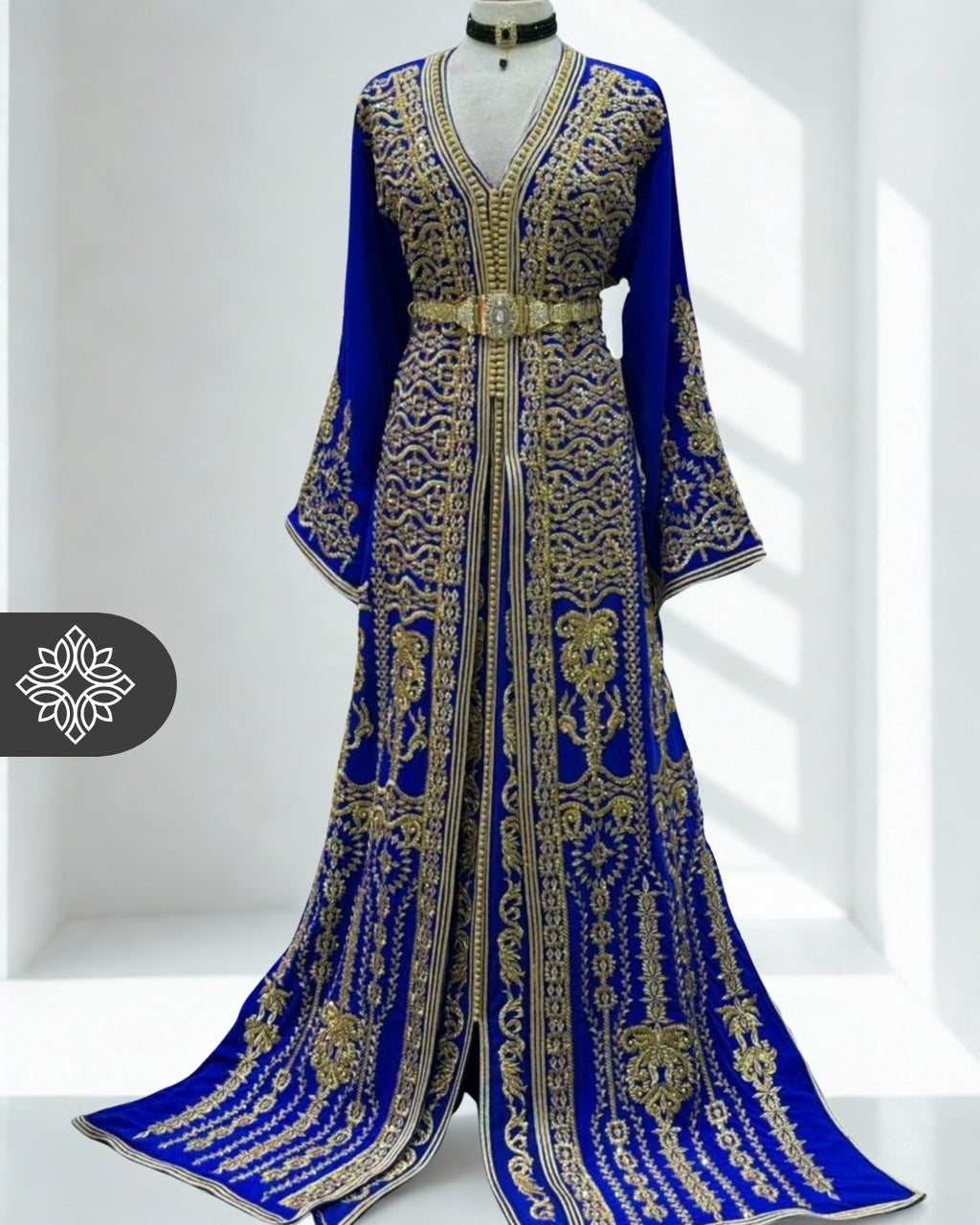 Two-Piece Kaftan Royal Blue & Gold | Takchita | Caftan Dress