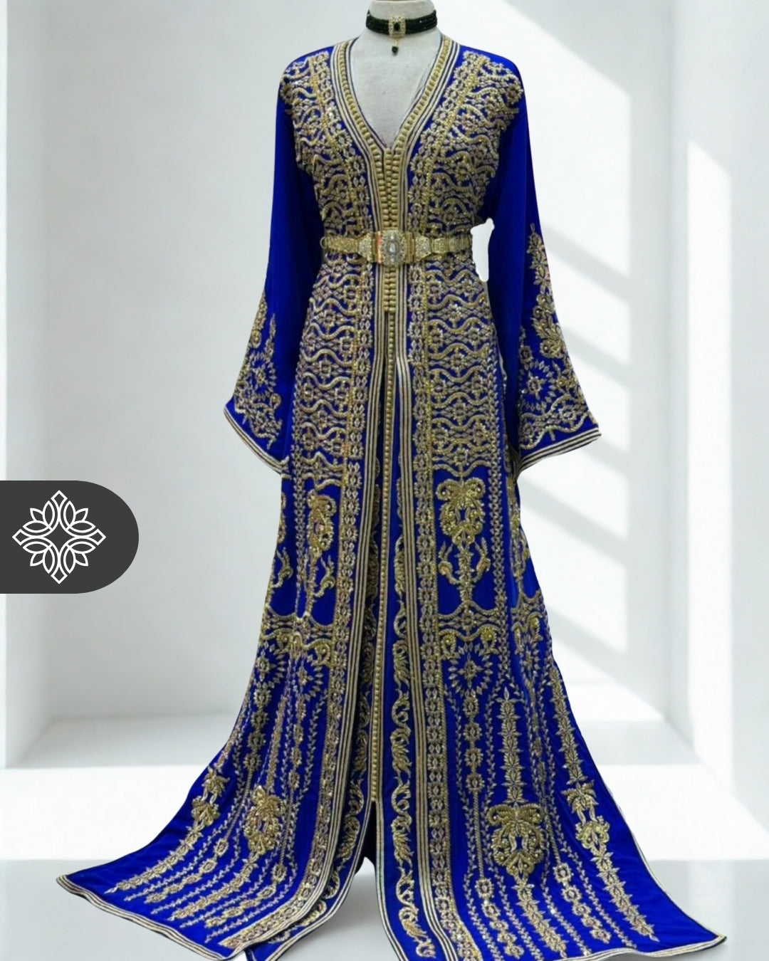 Two-Piece Kaftan Royal Blue & Gold | Takchita | Caftan Dress