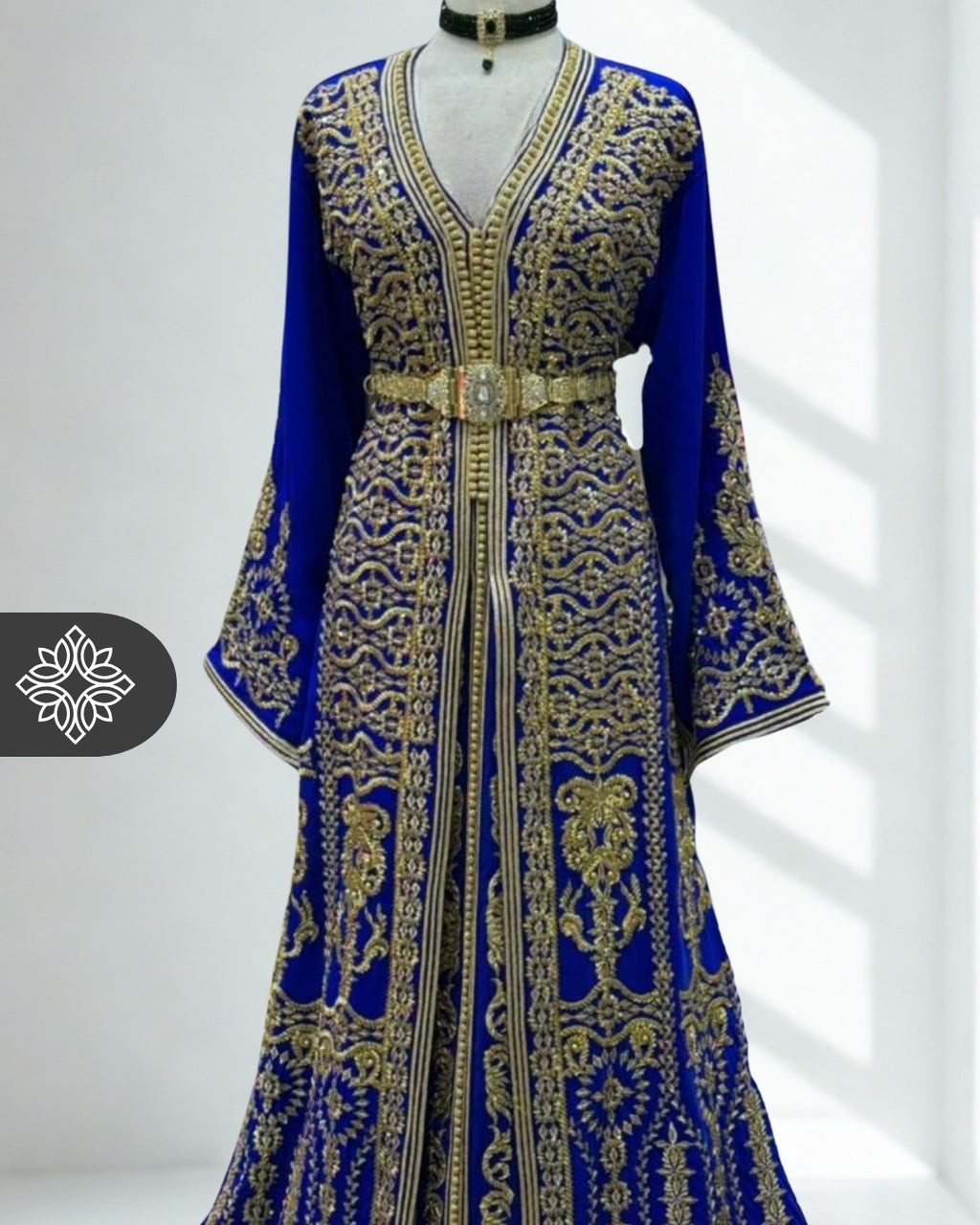 Two-Piece Kaftan Royal Blue & Gold | Takchita | Caftan Dress