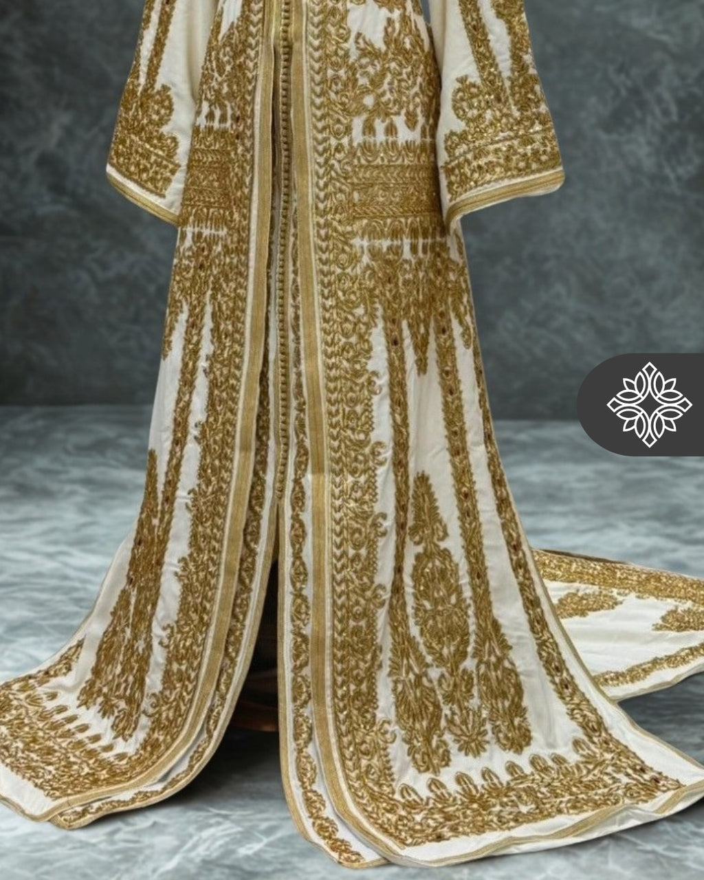 Royal Purple Moroccan Takchita | Luxury Two-Piece Kaftan | Golden Royal Hand Embroidery