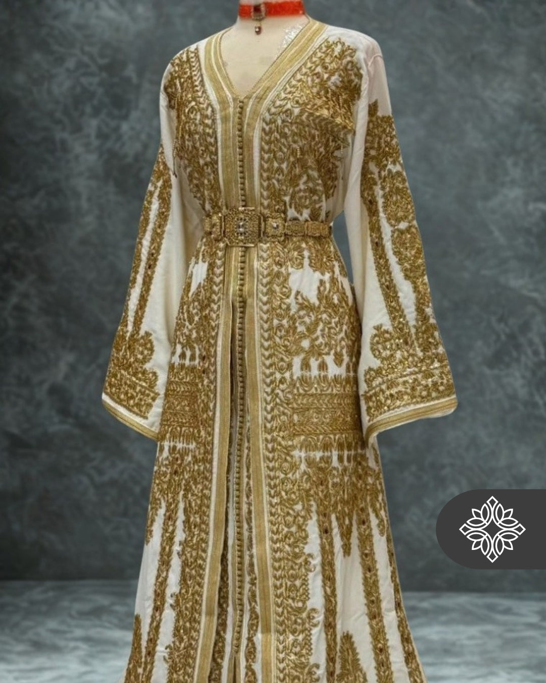 Royal Purple Moroccan Takchita | Luxury Two-Piece Kaftan | Golden Royal Hand Embroidery