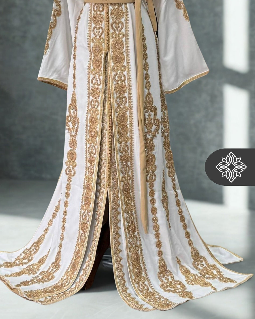 Fuchsia Moroccan Two-Piece Kaftan | Tonal Embroidery | Couture Takchita